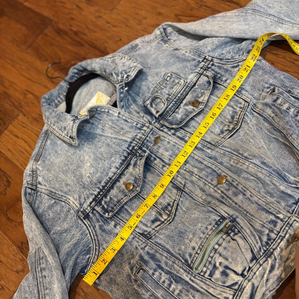 Vintage 80s Acid Wash Denim/Jean Jacket Unisex Men’s Sm Women’s Med - Picture 12 of 13
